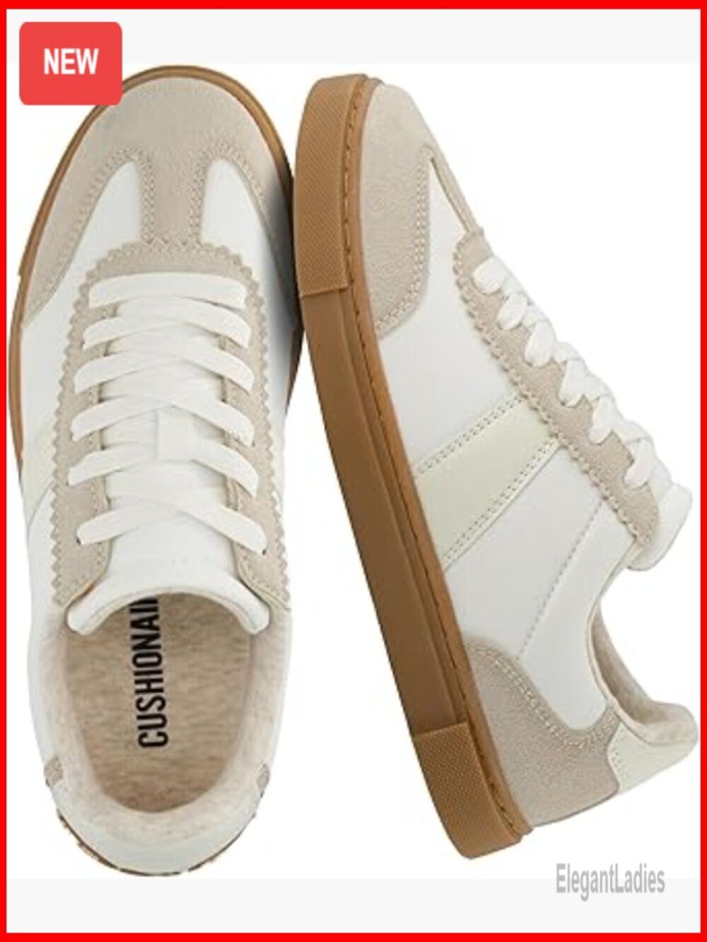 Memory Foam Sneakers with Slip-Resistant Outsole for Women